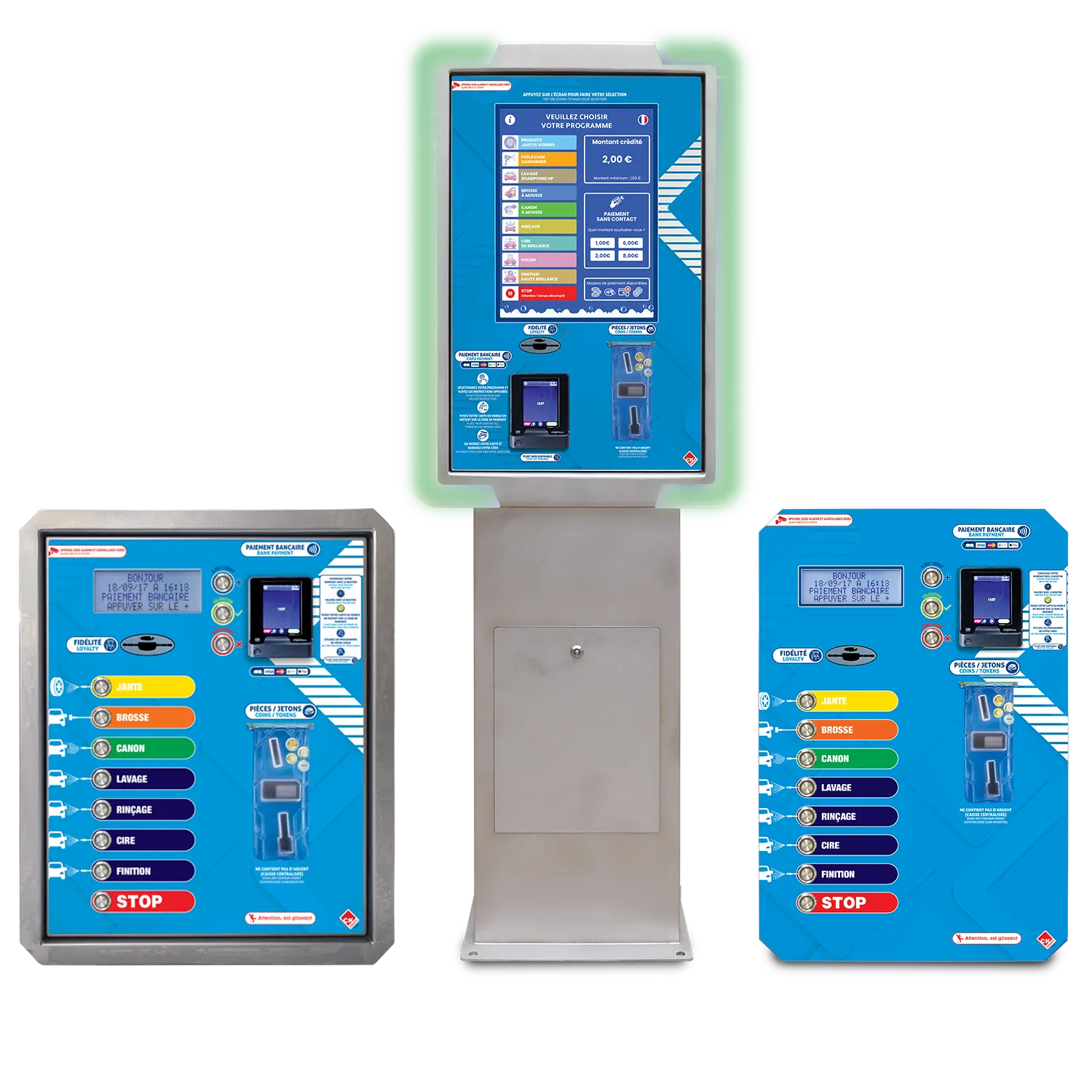 Pupitre de commande haute pression tactile ou boutons inox